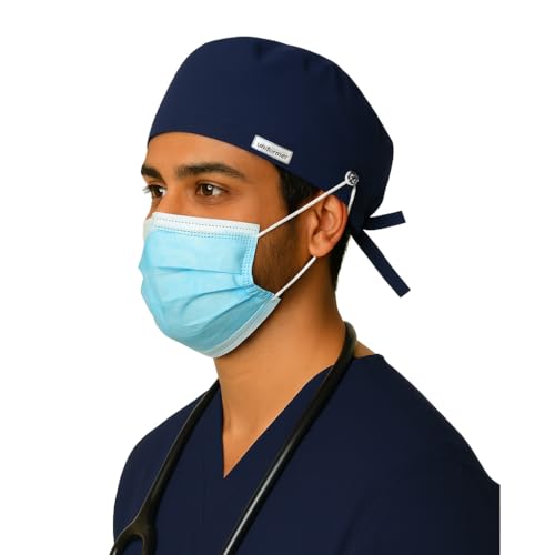 uniformer Unisex Scrub Cap | Adjustable, Breathable, Sweat-Absorbent | Unisex Surgical Hat for Nurses, Doctors, Dentists, Vets (Navy Blue_Pack of 1) - Image 4