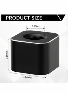 Excefore Metal Pen Stand Square Pen Holder Base Aluminum Student Desk Organizer Single Pen Holder for Desk Desktop Toothbrush Stand Holder Pen Display Stand for Home Office Students Teachers (Black)  - Image 4