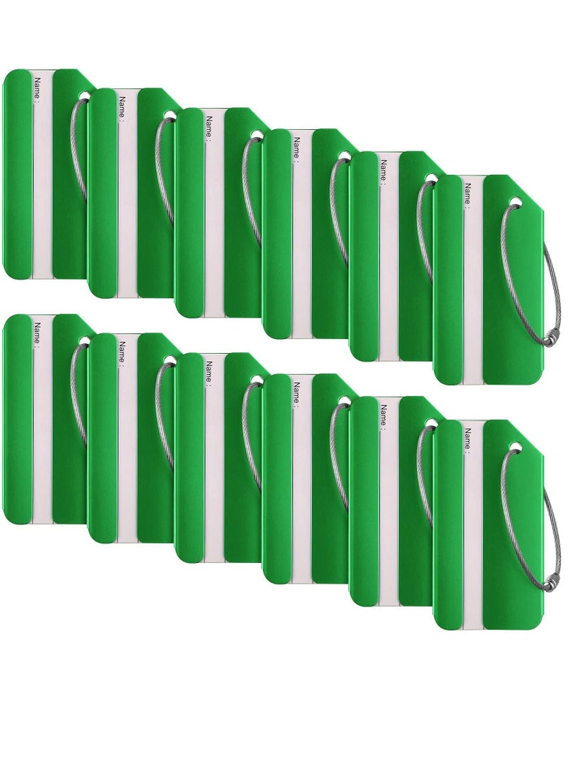 Generic Luggage Tag, 12PCS Business Card Holder Aluminum Metal Travel ID Bag Tag, Suitcase Luggage Tag for Travel Luggage ID with Waterproof Information Card Stock and Wire Loop (Green)  - Image 1