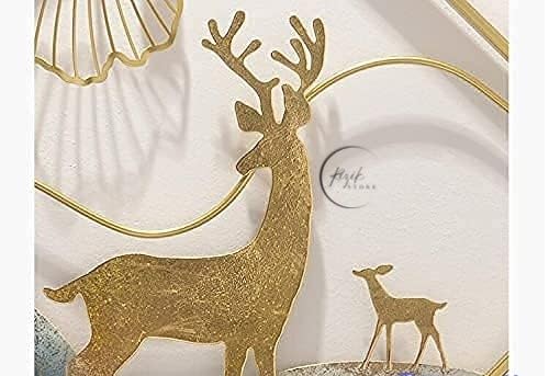 RIZIK STORE® Metal Abstract Figures handcrafted Wall Sculpture wall art multicolor for Home Decoration, Living room, drwaing room & Bedroom (PACK OF 3) WDD-NEW (DEER GOLD) - Image 5