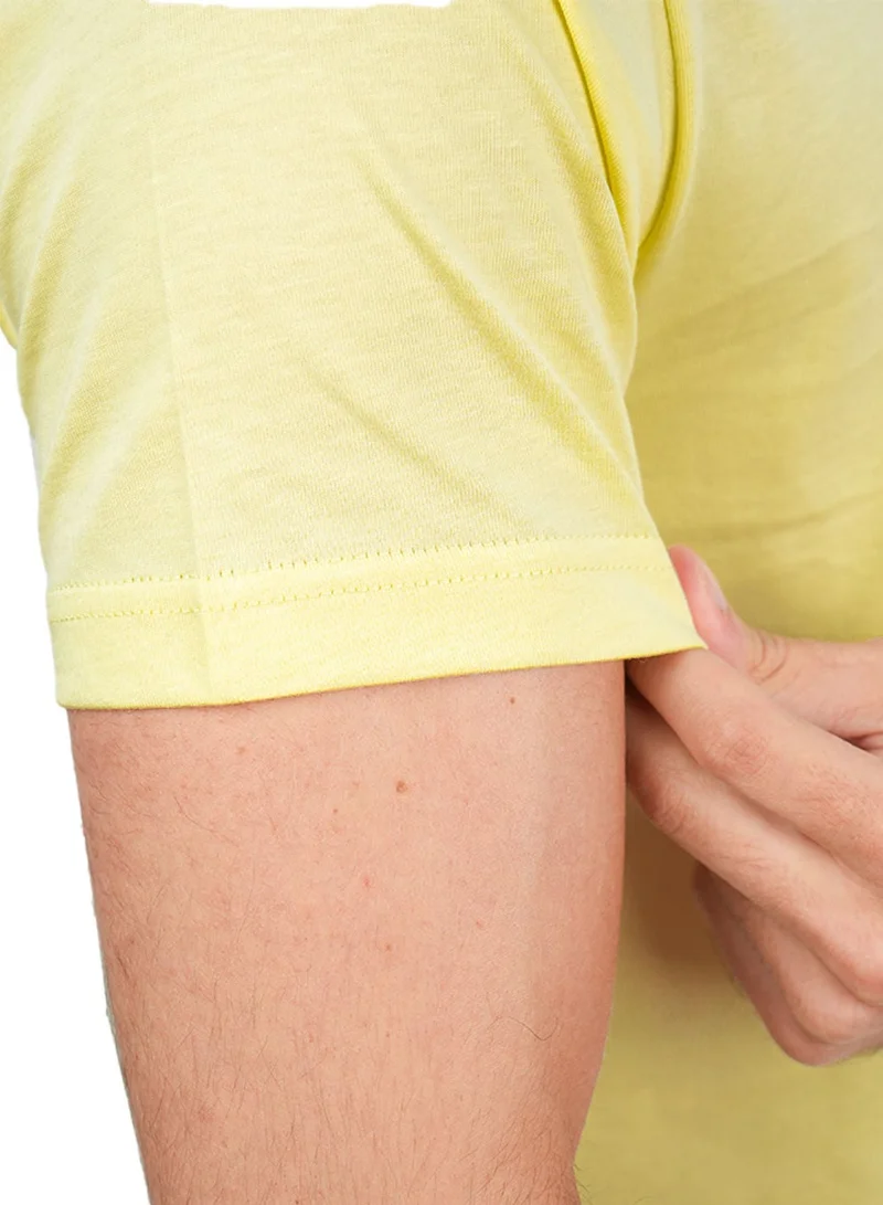 GIORDANO  Men’s Slim Cotton Crew Neck Message Print Tee for Men | Best Price UAE