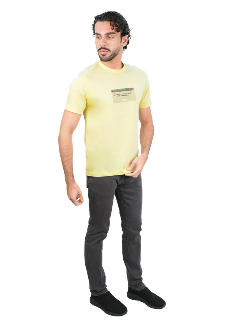 GIORDANO  Men’s Slim Cotton Crew Neck Message Print Tee for Men | Best Price UAE