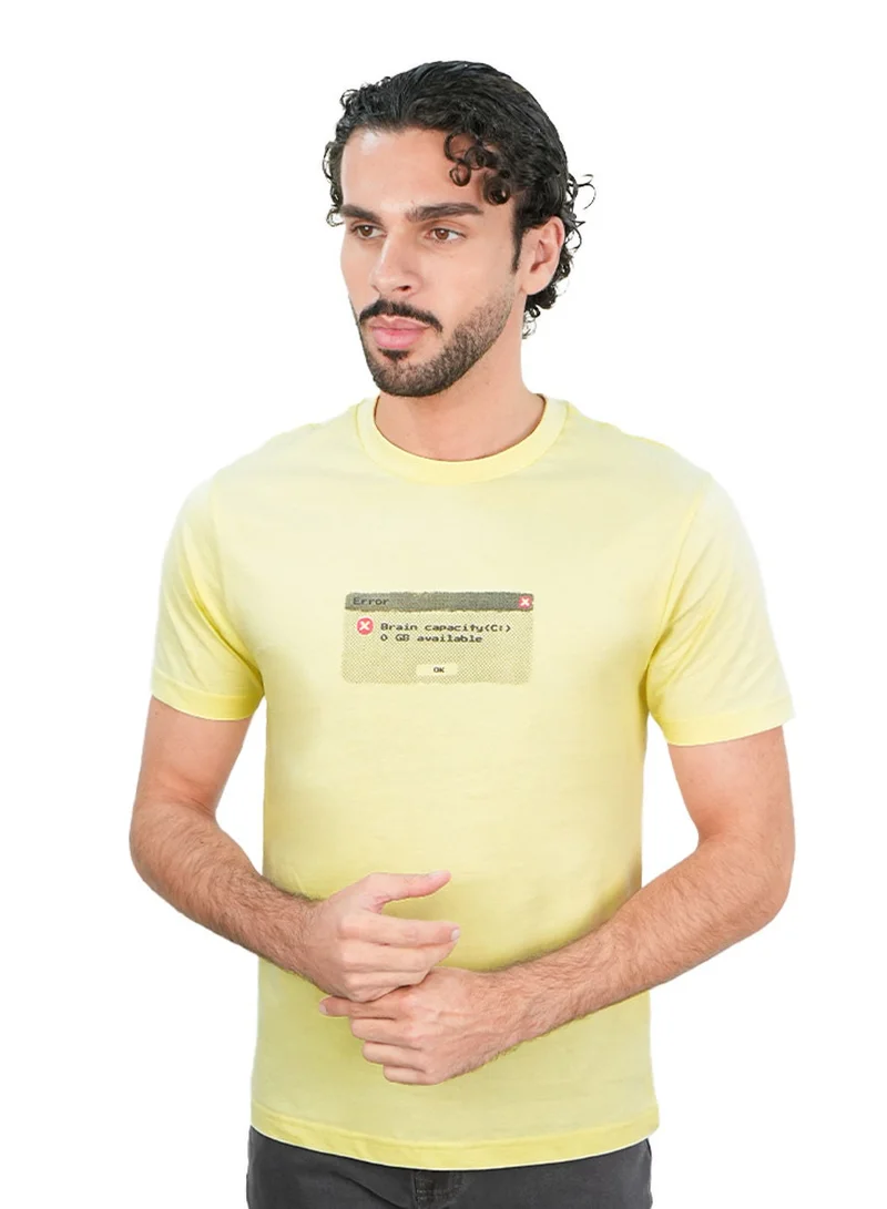 Men’s Slim Cotton Crew Neck Message Print Tee