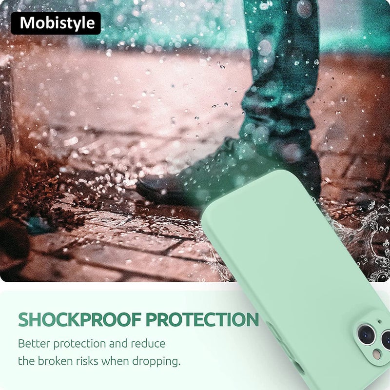 Mobistyle Designed for iPhone 13 Cover Soft Liquid Silicone Slim Protective Shockproof with Anti-Scratch Microfiber Lining Phone Back Cover Case (Aqua) - Image 5