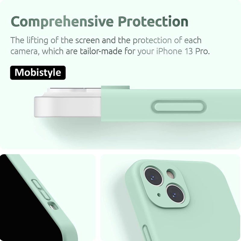 Mobistyle Designed for iPhone 13 Cover Soft Liquid Silicone Slim Protective Shockproof with Anti-Scratch Microfiber Lining Phone Back Cover Case (Aqua) - Image 3