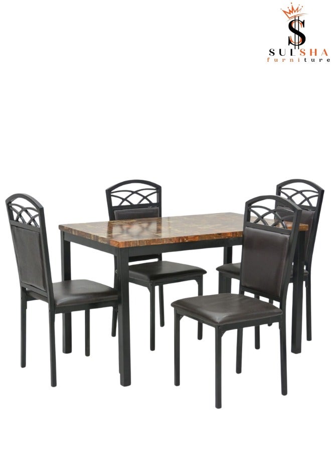 Dining Set Modern Design 4-Seater Comfortable Chairs and  Table 1+4