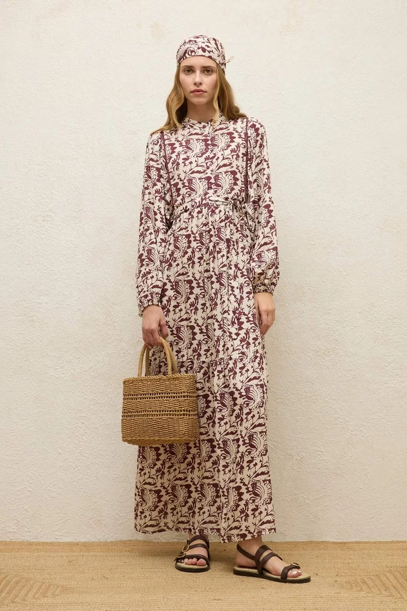 Manuka Viscose Balloon Sleeve Dress Sage