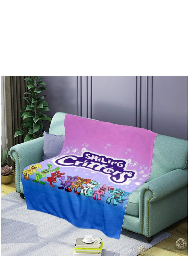 Y&D poppy playtime smiling crittersFlannel Throw Blanket  Super Soft Lightweight Air Conditioner Blanket Cooling Summer Blanket Towel Blanket For Couch  - Image 1