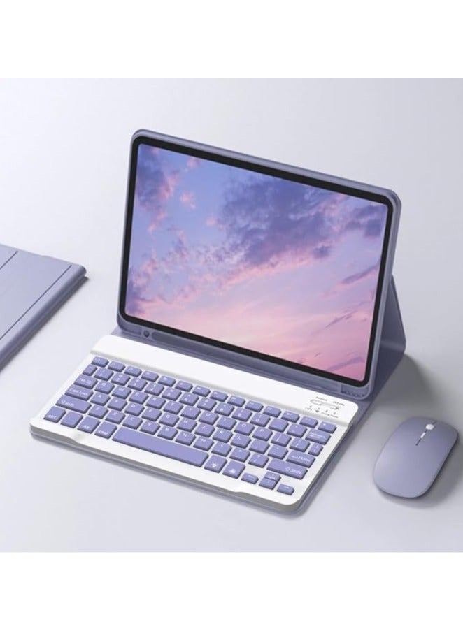 general Arabic and English Keyboard Case for iPad Pro 11 inch 2024 (M4, 5th Generation), Lightweight Smart Cover with Detachable Keyboard & Bluetooth Mice & Pencil Holder