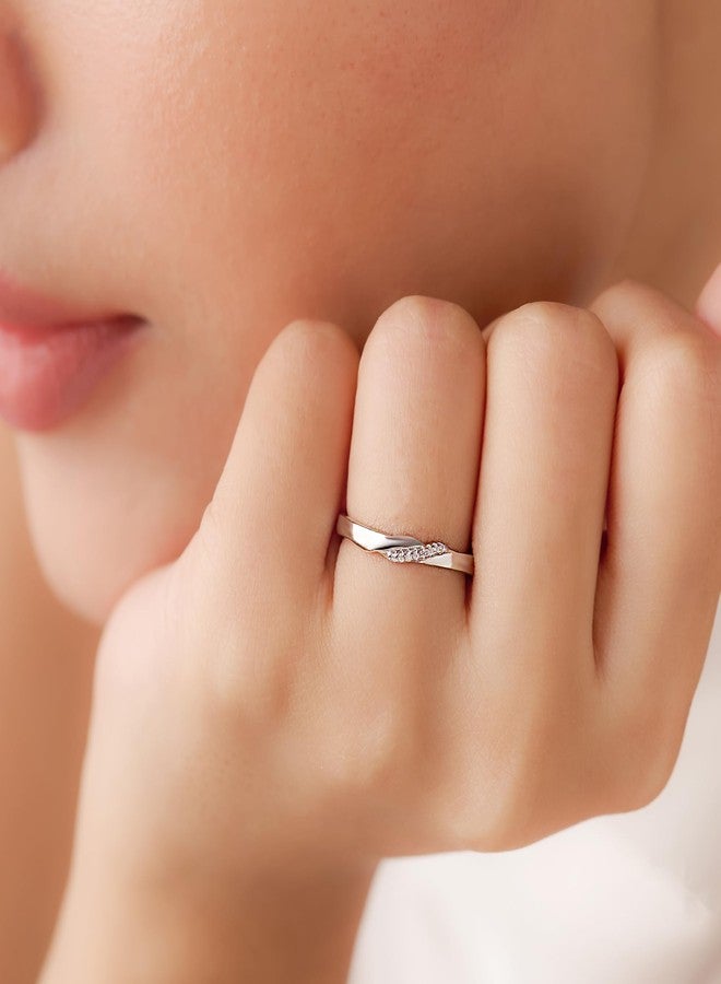 ZAVYA The Silent Promise Rhodium Plated Ring (Adjustable) | Gift for Her - Image 3