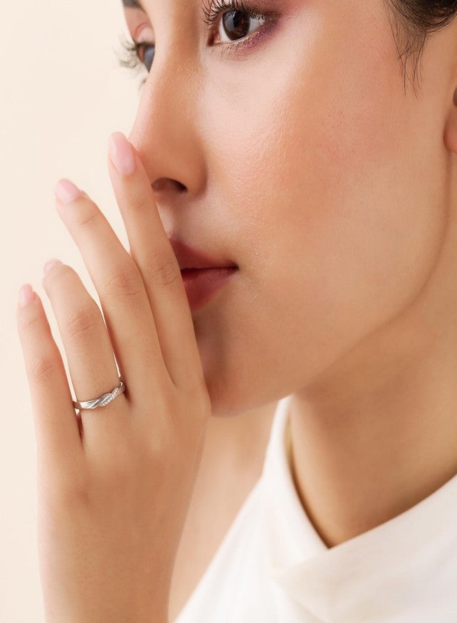ZAVYA The Silent Promise Rhodium Plated Ring (Adjustable) | Gift for Her - Image 4
