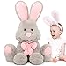 MorisMos Giant Bunny Stuffed Animal 315 Large Grey Rabbit Plush Toy with Pink Ears Soft Toy for GirlsBoys Ideal Gift for Easter Halloween Christmas Cuddling Snuggling - Image 4