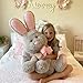 MorisMos Giant Bunny Stuffed Animal 315 Large Grey Rabbit Plush Toy with Pink Ears Soft Toy for GirlsBoys Ideal Gift for Easter Halloween Christmas Cuddling Snuggling - Image 2