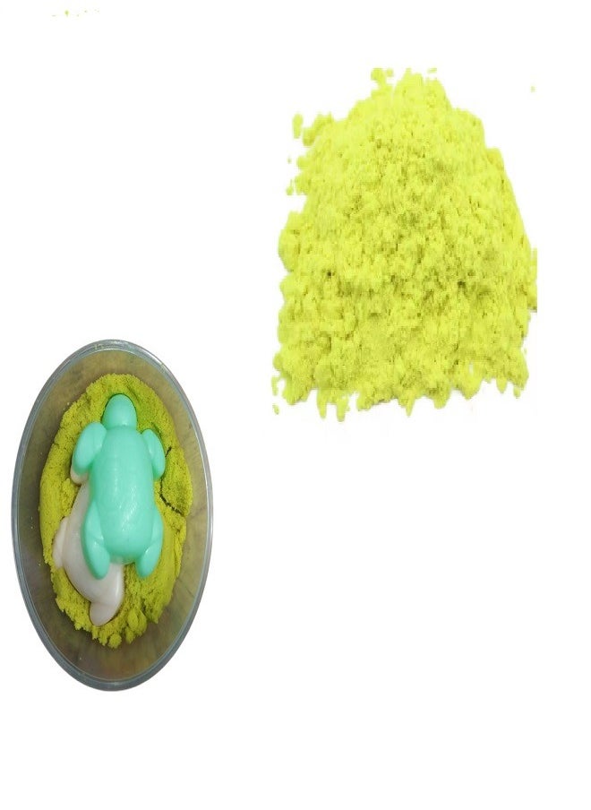 Diy Magic Sand with 2 Animal Moulds - Underwater World Play Dough set Plasticine Color Mud Set Castle Modeling Clay kit DIY Slime Toys (Lemon Color)  - Image 1