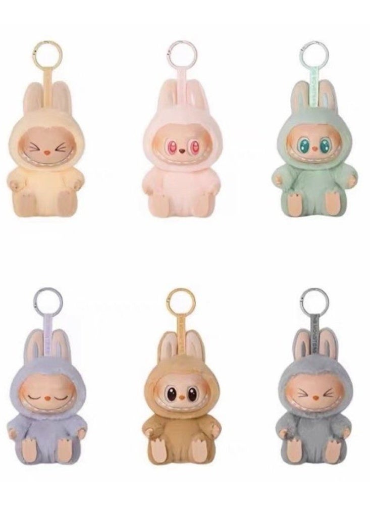 (Blind Box) Labobo soft stuffed doll, comes in multiple styles, as a stylish and beautiful accessory, has many uses for children and adult girls, equipped with a hanging ring, perfect as a keychain or bag decoration  - Image 1