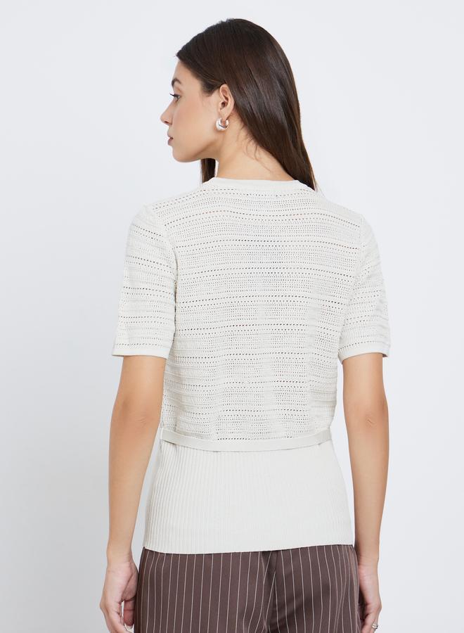 ستايلي بلوزة محبوكة مع حزام - Image 4