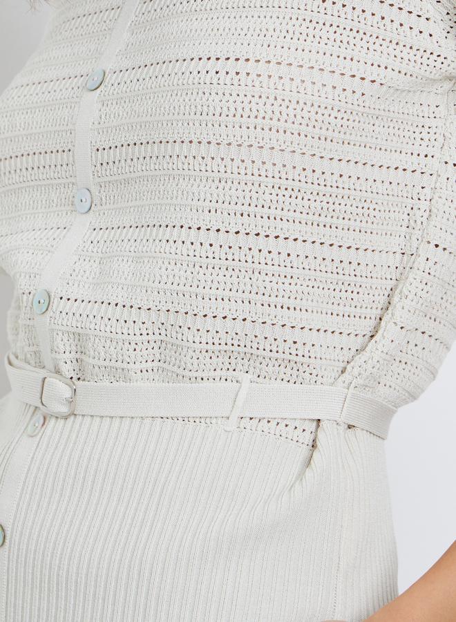 ستايلي بلوزة محبوكة مع حزام - Image 3