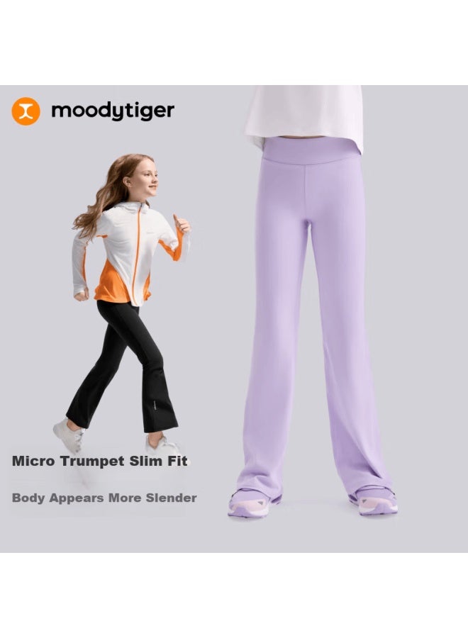 Moodytiger Girls' Flared Pants, Spring And Summer , Soft And Highly Elastic Children's Sports Tight-fitting Flared Pants | Xiao Yunduo - Image 1