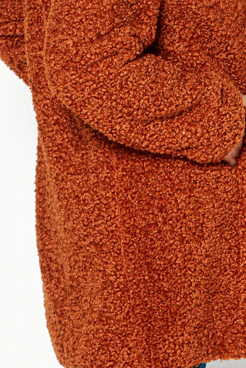Sam Edelman Women Textured Sherpa Jacket, Rust - Image 2