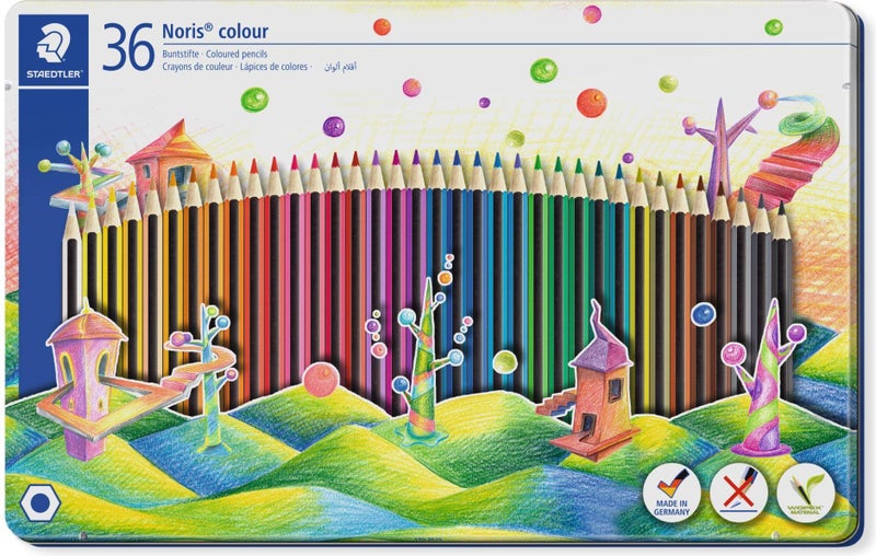 Staedtler Noris Tin of 36 Colouring Pencils - Image 1