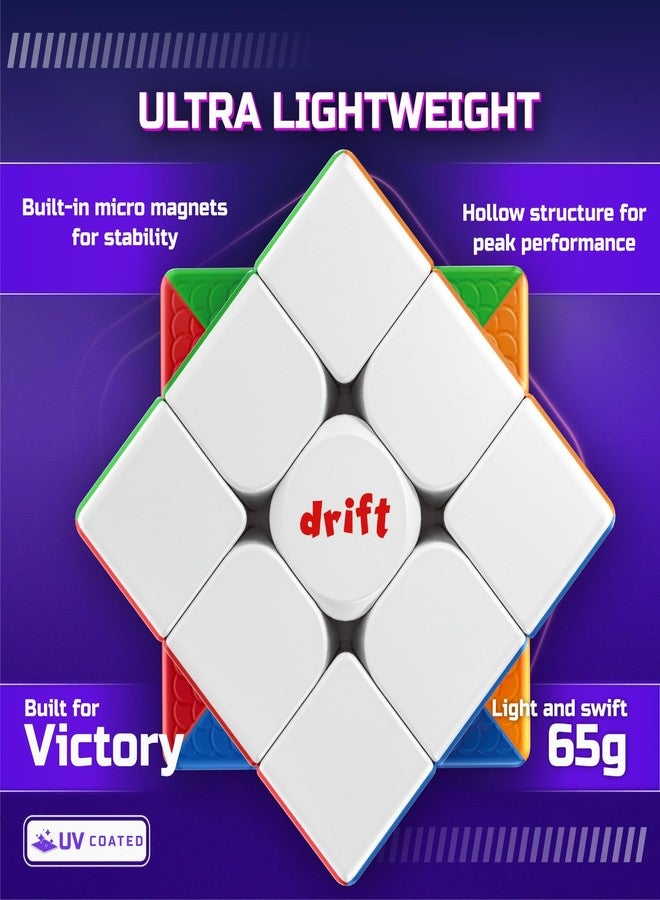 Cubelelo Drift 3M v3 3x3 (Magnetic UV Coated) Speedcube - New Version | Premium Glossy Finish, Ultra Fast & Smooth Turns, Enhanced Auto-Alignment with 48 Magnets | Puzzle Cube for Kids & Adults - Image 3