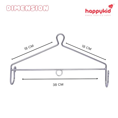 Happykid Metal Hanger for Baby Cradle Spring, Thottil, Jhoola, Palna, Jula, Swings (0-24 Months) | 20KG Capacity | 38CM Wide (Silver) - Image 5
