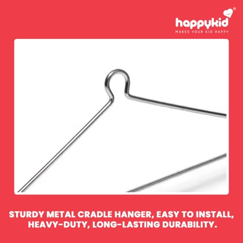 Happykid Metal Hanger for Baby Cradle Spring, Thottil, Jhoola, Palna, Jula, Swings (0-24 Months) | 20KG Capacity | 38CM Wide (Silver) - Image 3