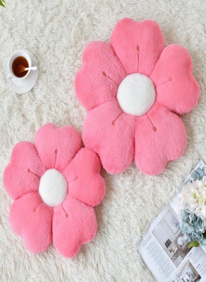 Ddliury Flower Pillow, Flower Shaped Pillow Decorative Throw Pillows for Bed Couch, Cute Daisy Pillow Dorm Decor Floor Seating Cushion (Hot Pink, 15 Inches) - Image 2