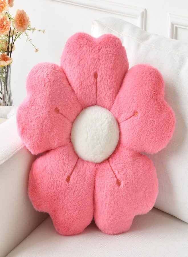 Ddliury Flower Pillow, Flower Shaped Pillow Decorative Throw Pillows for Bed Couch, Cute Daisy Pillow Dorm Decor Floor Seating Cushion (Hot Pink, 15 Inches) - Image 1