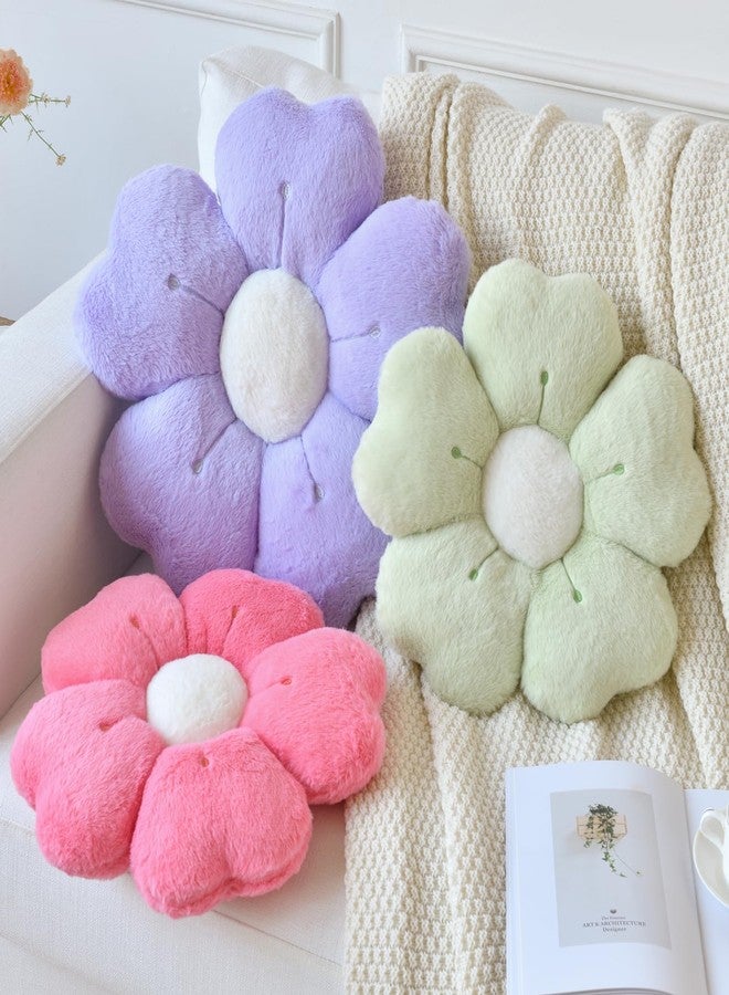 Ddliury Flower Pillow, Flower Shaped Pillow Decorative Throw Pillows for Bed Couch, Cute Daisy Pillow Dorm Decor Floor Seating Cushion (Hot Pink, 15 Inches) - Image 3
