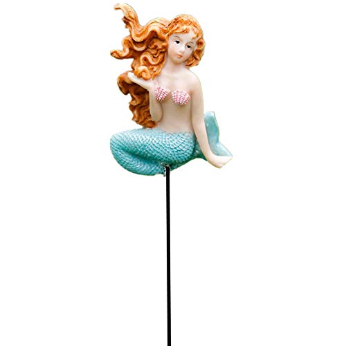 MUAMAX Miniature Mermaid Garden Stakes Mermaid Picks for Plants Fairy Garden Decorative Figurines Accessories Outdoor Micro Landscape Ornaments Succulent Decorations (Color) - Image 1