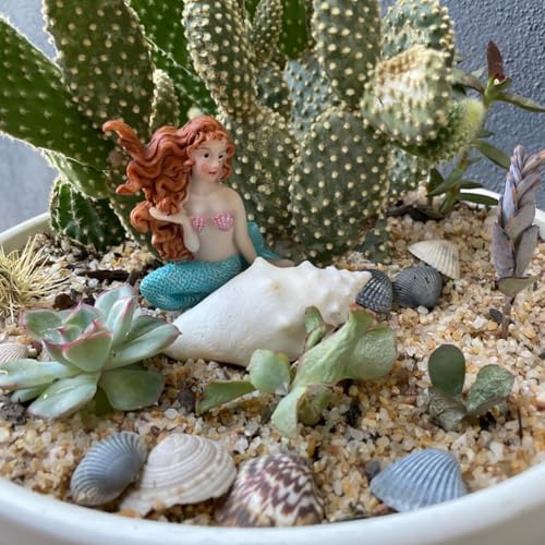 MUAMAX Miniature Mermaid Garden Stakes Mermaid Picks for Plants Fairy Garden Decorative Figurines Accessories Outdoor Micro Landscape Ornaments Succulent Decorations (Color) - Image 5