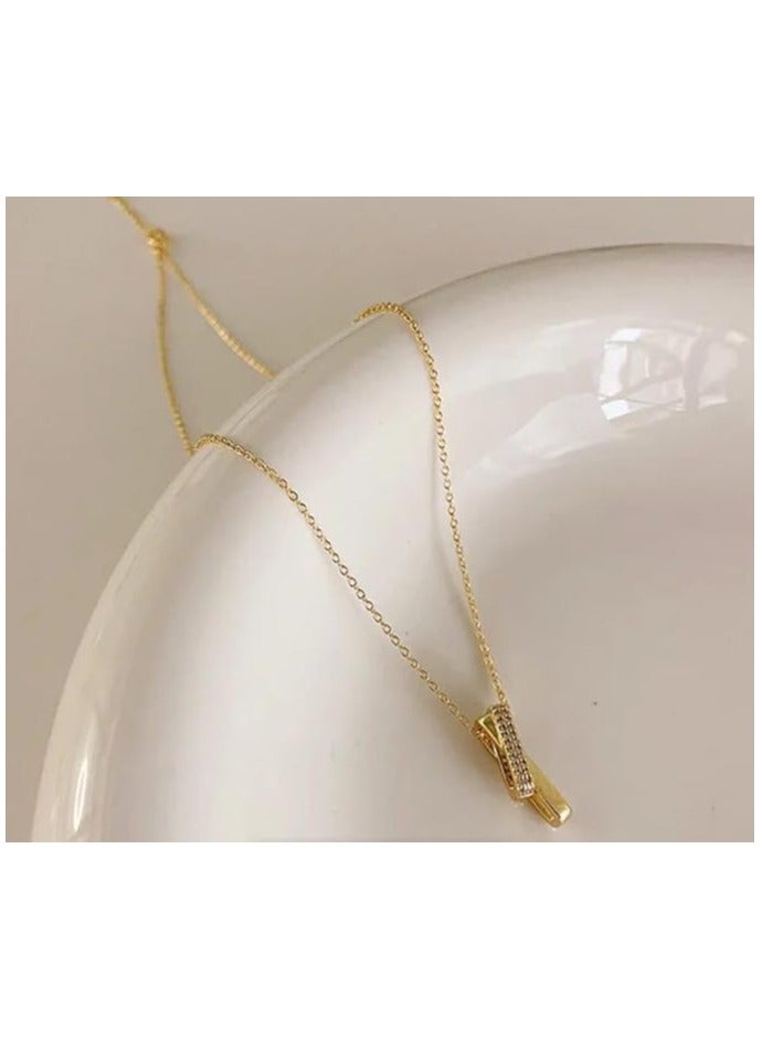 بونكا قلادة نسائية انيقة بتصميم عصري مع دلاية متنوعة من بونكا سلسلة ذهبي مستطيل - Image 3