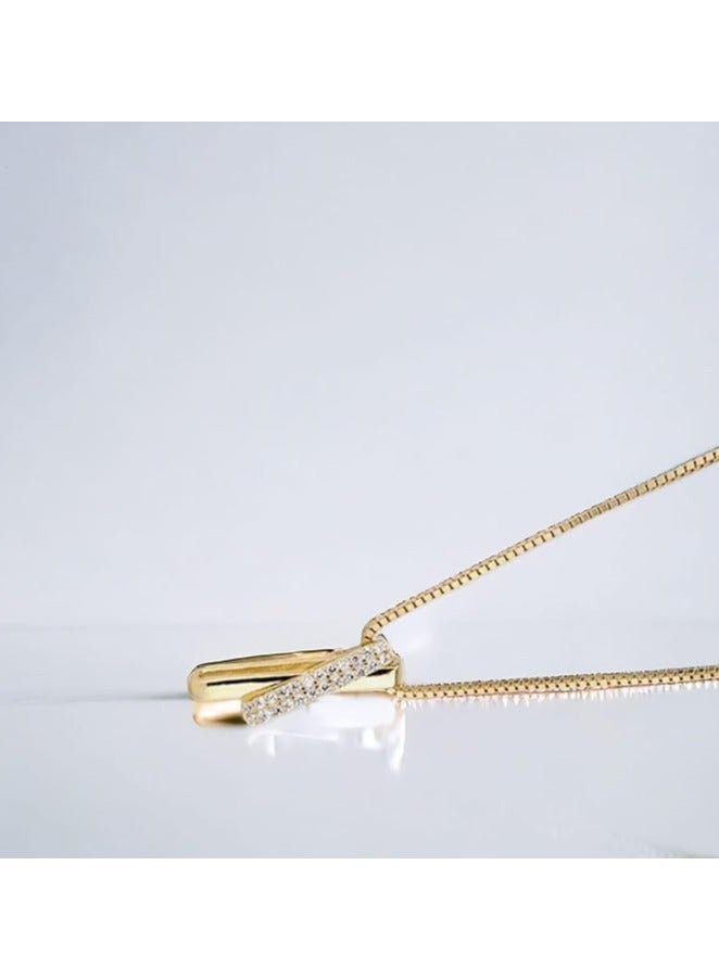 بونكا قلادة نسائية انيقة بتصميم عصري مع دلاية متنوعة من بونكا سلسلة ذهبي مستطيل - Image 4