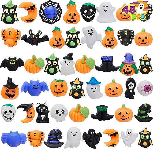 JOYIN 48 PCS Halloween Mochi Squishy Toys Mini Squishy Toy Cute Squeeze Toy Stress Reliever Anxiety for Kids Gift Halloween Party Favors Goodie Bags Stuffers Classroom Game Prizes - Image 1