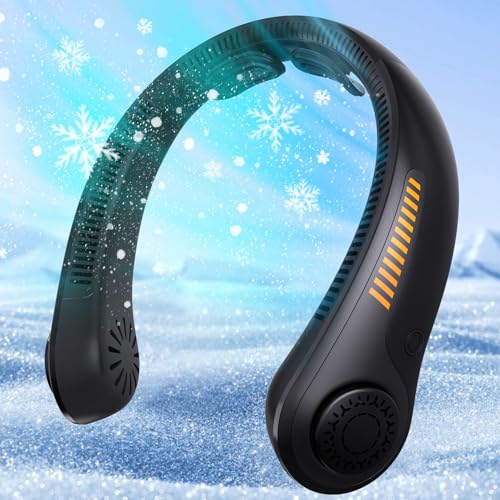 EYERZ Portable Neck Fan - Rechargeable Personal Fan with Neck Support, 5-Speed Quiet Lightweight Long Lasting Neck Fan, Fathers Day, Mothers Day Gifts, Full Surround Cooling for Travel, Hot Flashes - Image 1