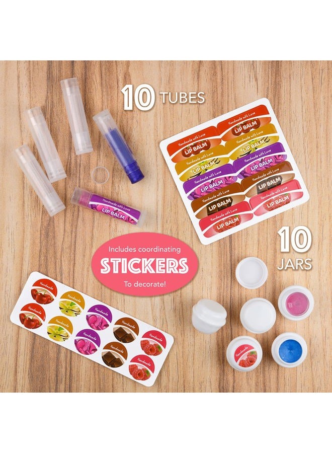 KEFF 51Pcs Lip Balm Making Kit - DIY Set for Natural Ingredients - Make Your Own Lip Gloss & Lip Balm for Kids Makeup Kit with Beeswax, Shea Butter, Flavor Oils, Mica Color Powders - Image 4