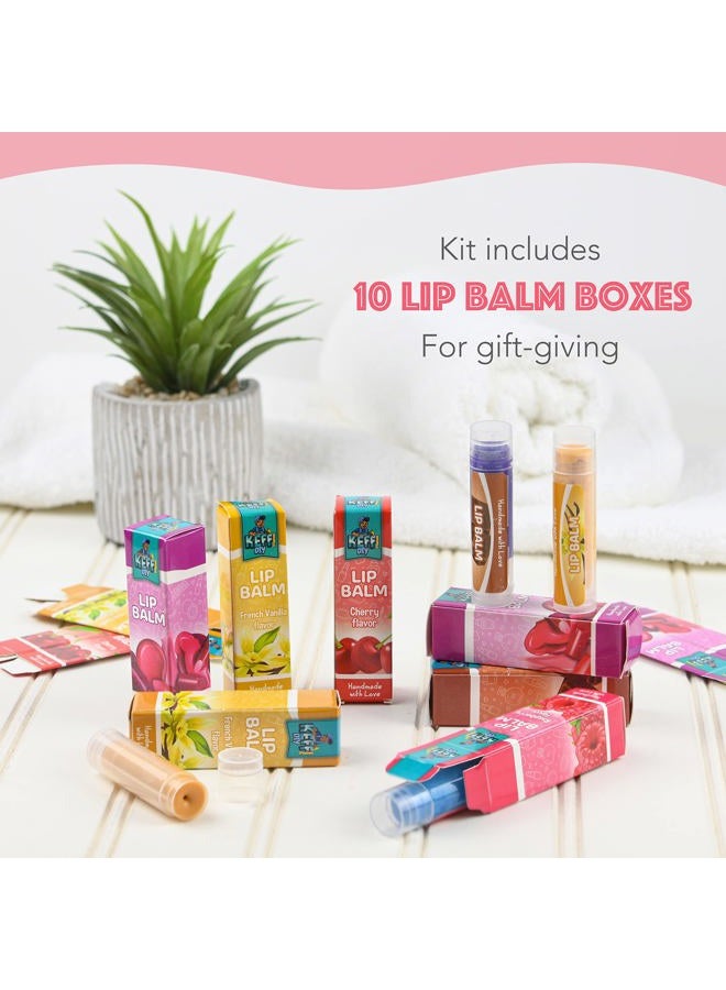 KEFF 51Pcs Lip Balm Making Kit - DIY Set for Natural Ingredients - Make Your Own Lip Gloss & Lip Balm for Kids Makeup Kit with Beeswax, Shea Butter, Flavor Oils, Mica Color Powders - Image 5