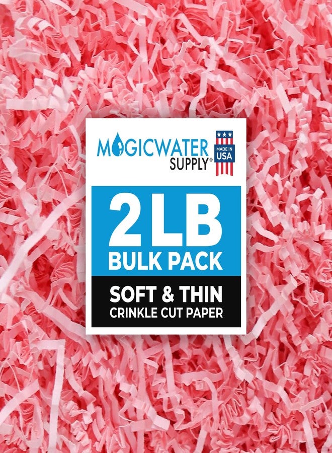 MagicWater Supply Soft & Thin Crinkle Cut Paper - 2 LB - Pink - Paper Shred Filler for Gift Wrapping, Basket Filling, Birthdays, Weddings, Anniversaries, Valentines Day, and other occasions - Image 1