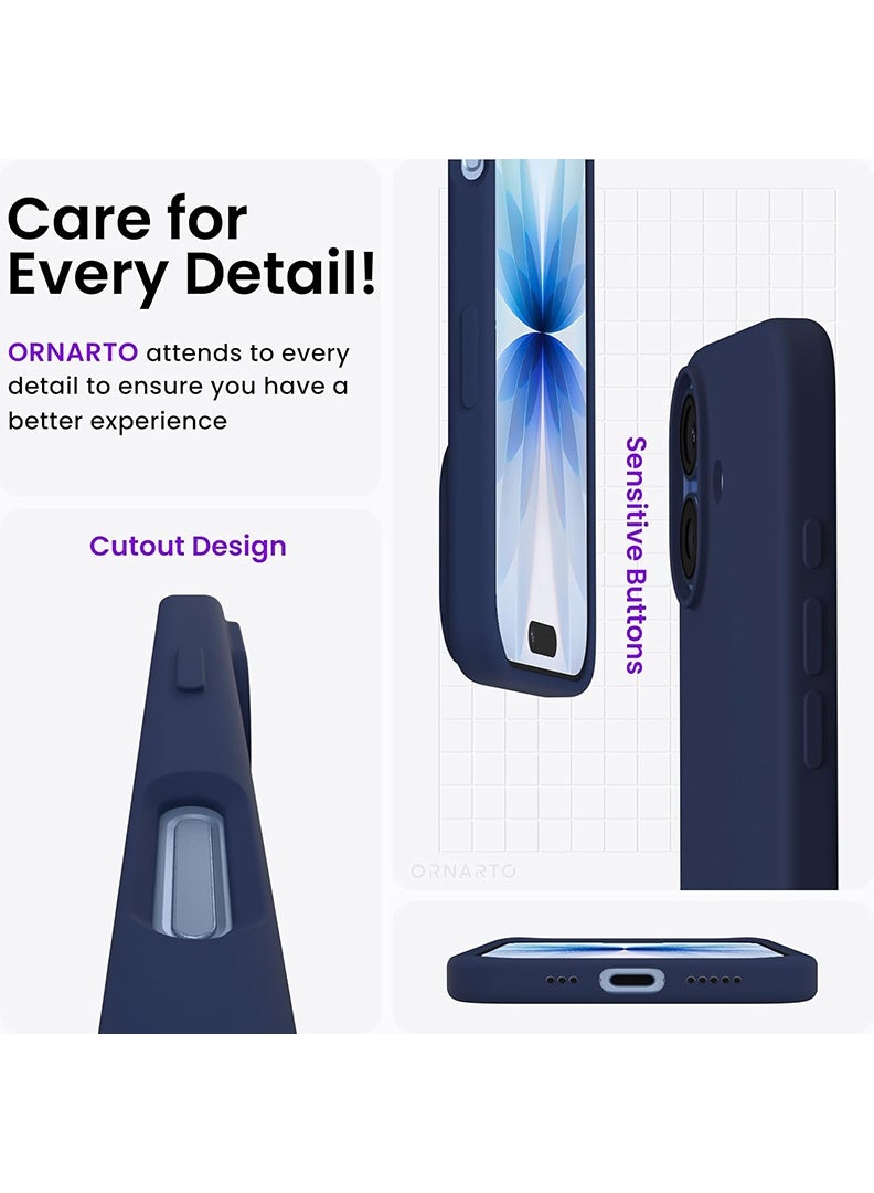 Case Up حافظة متوافقة مع آبل آيفون 17، سيليكون سائل ناعم وعالي الجودة [بطانة ميكروفايبر مضادة للخدش] غلاف واقي رفيع مضاد للصدمات لهاتف آبل آيفون 17 2025، أزرق - Image 5