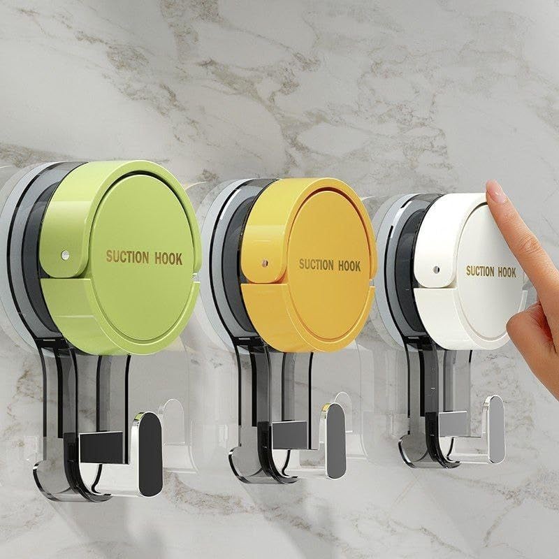 SUNBEET UltraStrong Vacuum Suction Hook HeavyDutyNoDrill Hanging Solution for Bathroom Kitchen and Home Organization Versatile Reusable and DamageFree Pack of 02 Multi Colour - Image 1