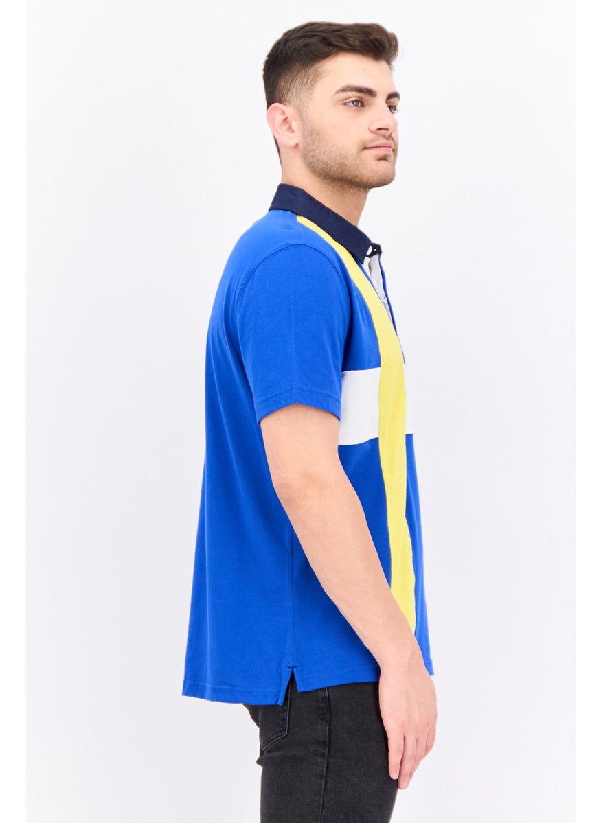 NAUTICA Men Regular Fit Brand Logo Short Sleeves Polo Shirt, Blue  - Image 2