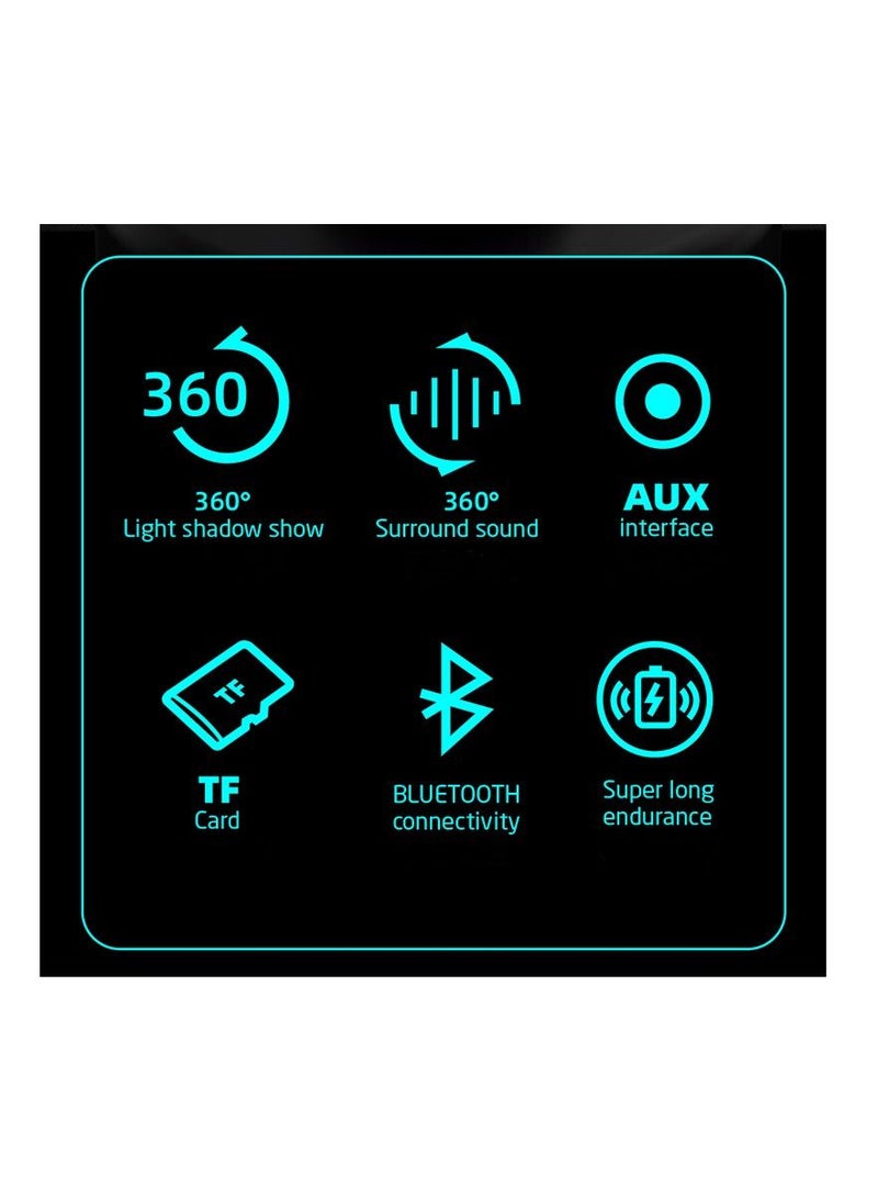 NEW Bluetooth Speaker Colorful Light 3D HiFi Fullscreen Subwoofer Portable Audio TF Card AUX interface For Phone Computer Laptop - Image 3