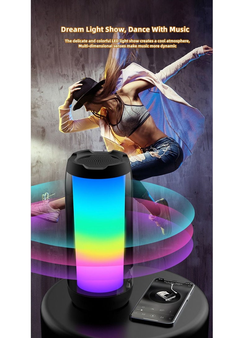 NEW Bluetooth Speaker Colorful Light 3D HiFi Fullscreen Subwoofer Portable Audio TF Card AUX interface For Phone Computer Laptop - Image 5