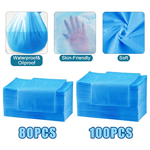 Joyblossom 100pcs Spa Bed Sheets Disposable, Massage Table Disposable Sheets, Waterproof Massage Bed Covers Disposable Non-Woven Fabric, 31.5" x 74.8" Blue - Image 2
