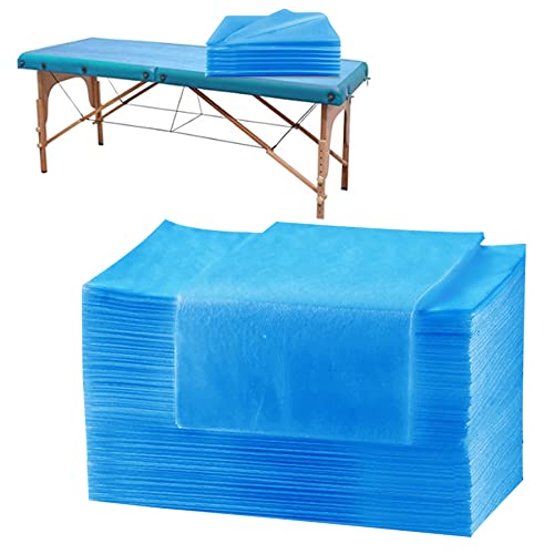 Joyblossom 100pcs Spa Bed Sheets Disposable, Massage Table Disposable Sheets, Waterproof Massage Bed Covers Disposable Non-Woven Fabric, 31.5" x 74.8" Blue - Image 1