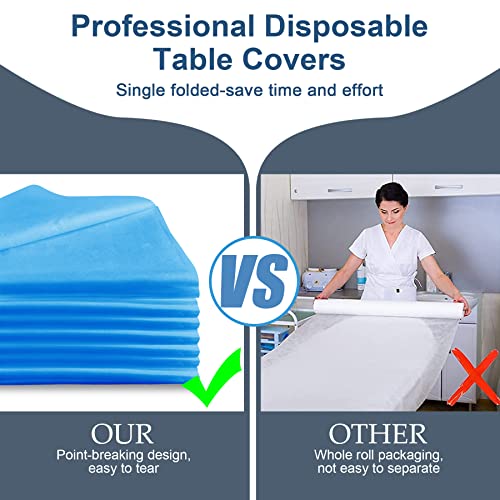 Joyblossom 100pcs Spa Bed Sheets Disposable, Massage Table Disposable Sheets, Waterproof Massage Bed Covers Disposable Non-Woven Fabric, 31.5" x 74.8" Blue - Image 5