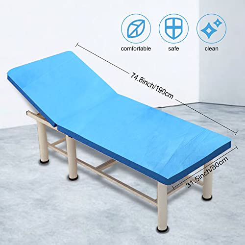 Joyblossom 100pcs Spa Bed Sheets Disposable, Massage Table Disposable Sheets, Waterproof Massage Bed Covers Disposable Non-Woven Fabric, 31.5" x 74.8" Blue - Image 4