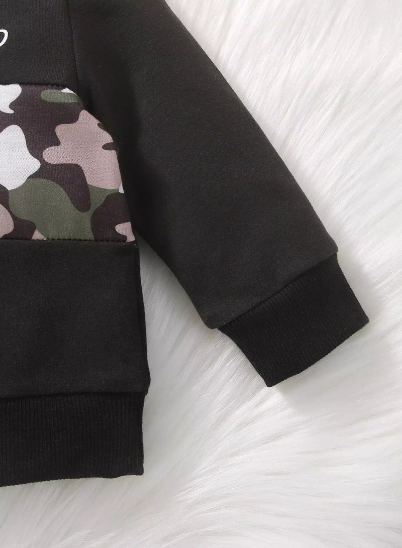 Baby Letter & Camo Print Sweatshirt - Image 5