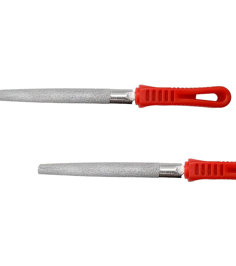 Set Of 2 Red Diamond Coated Half Round Files For Metal Ceramic Glass Stone Steel - Image 3